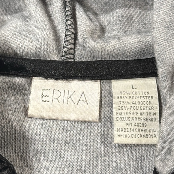 Erika Women’s Black and Gray Leopard Print Hooded Velour Jacket - Picture 2 of 6